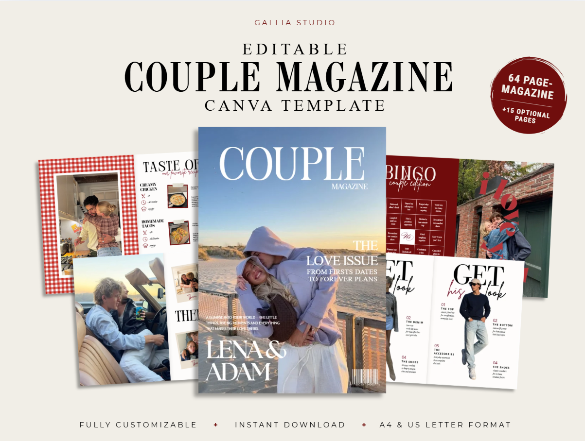The Couple Magazine — editable Canva magazine template